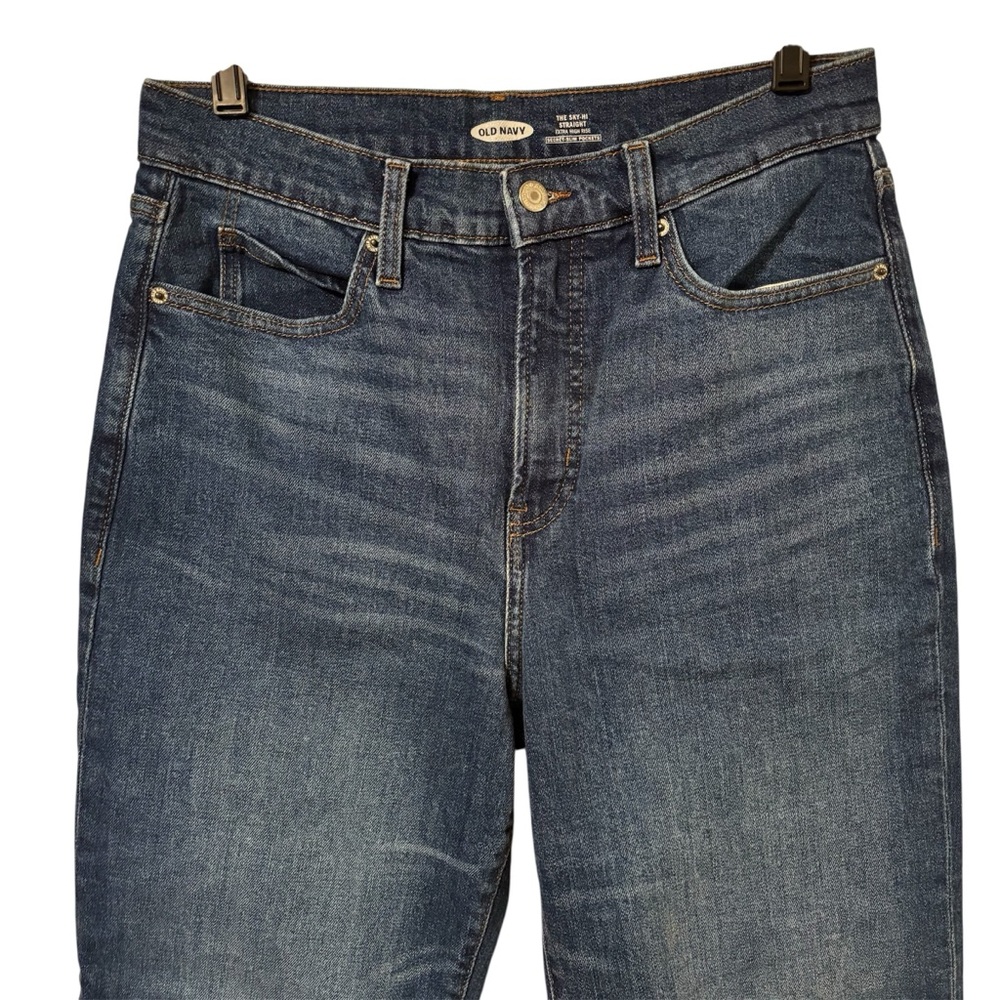 Old Navy Women's The Sky-Hi Straight Extra High Rise Jeans Size 8 - Picture 3 of 12